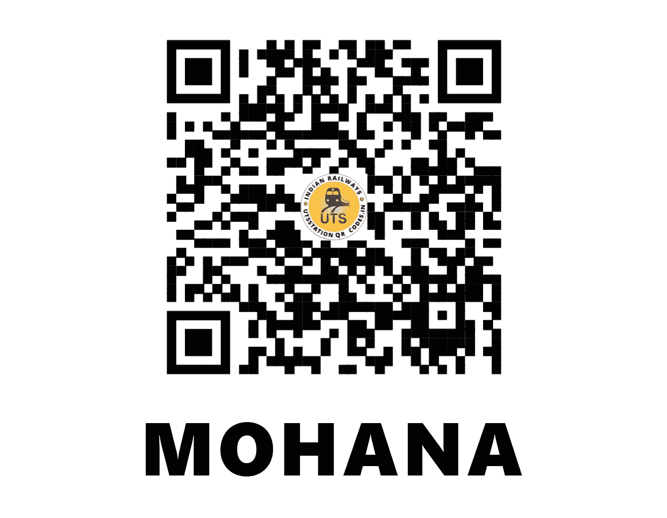 UTS QR Code for MOHANA - MOJ (WC - MADHYA PRADESH)